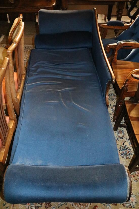 Regency mahogany chaise longue